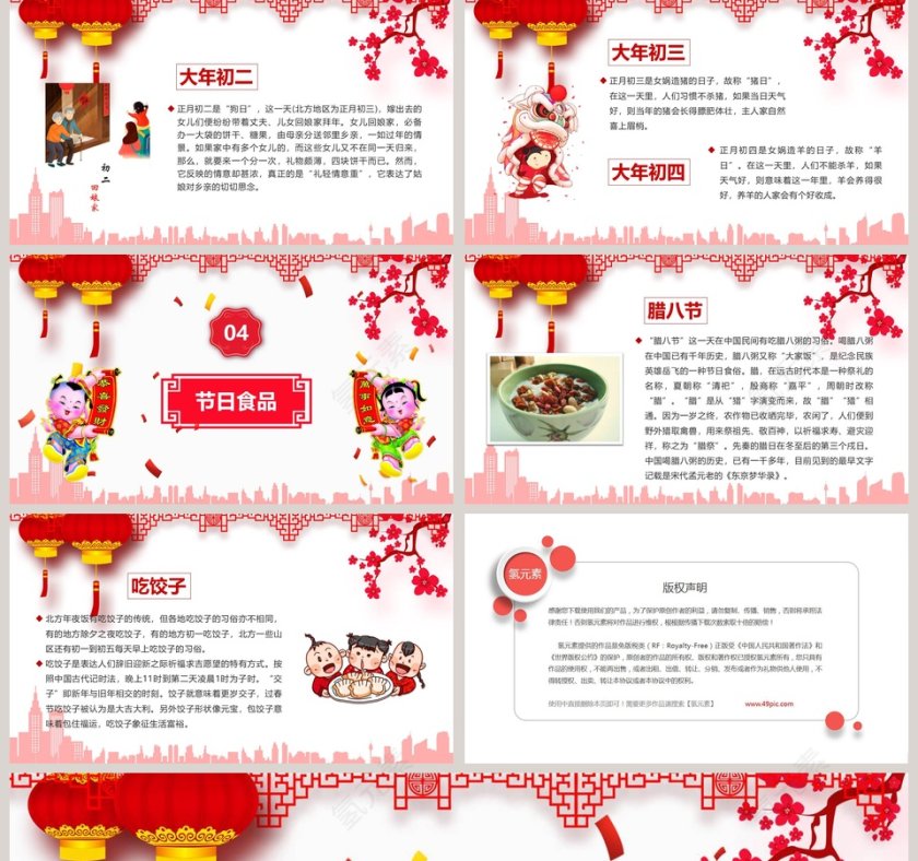 新年传统习俗PPT模板第5张
