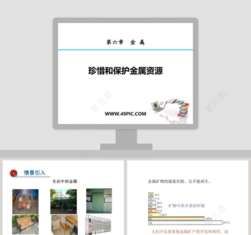 珍惜和保护金属资源-第六章  金 属教学ppt课件第1张