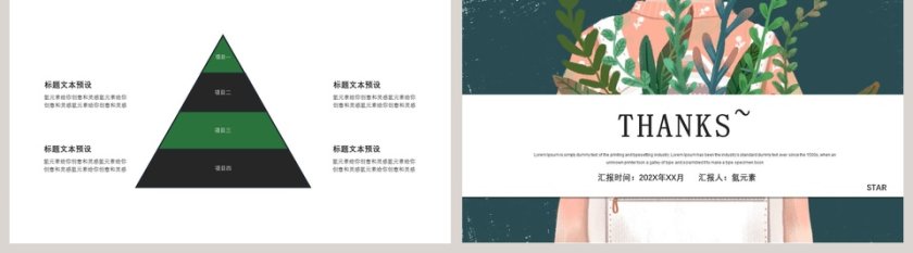 森系文艺总结汇报PPT模板第5张