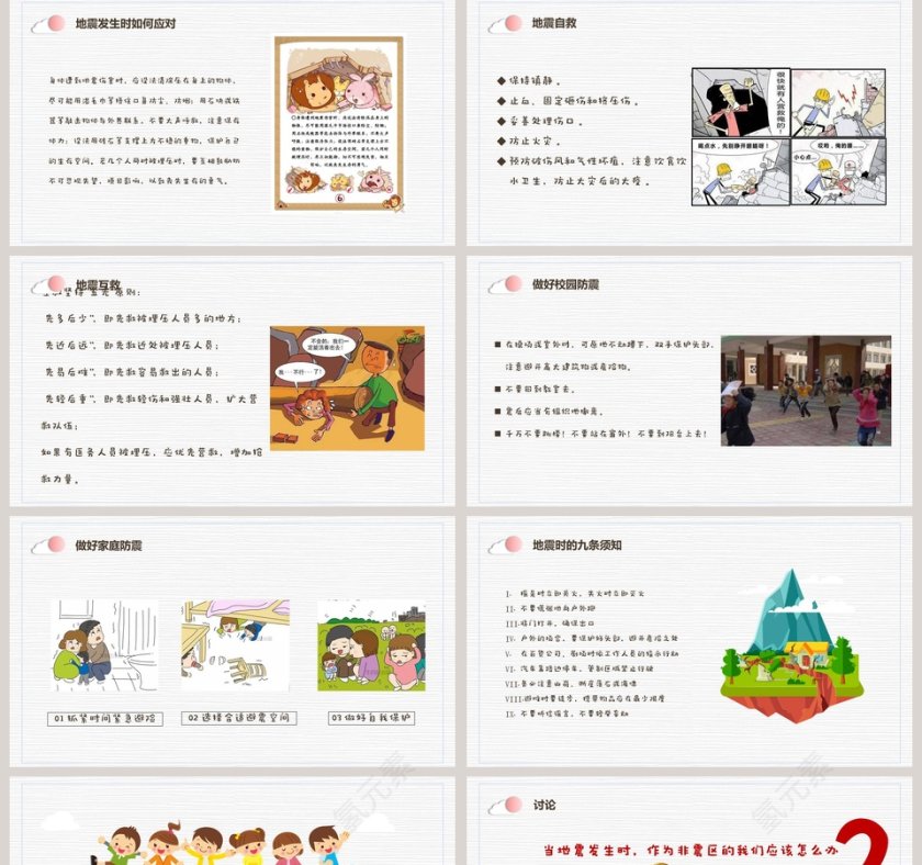 防震减灾主题班会儿童抗震防灾PPT第5张