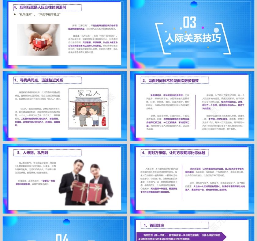 蓝色简约大气人际关系培训ppt第5张