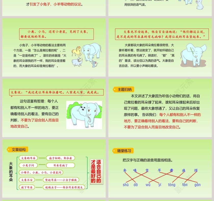 课文解析二年级语文下册大象的耳朵语文课件PPT第4张