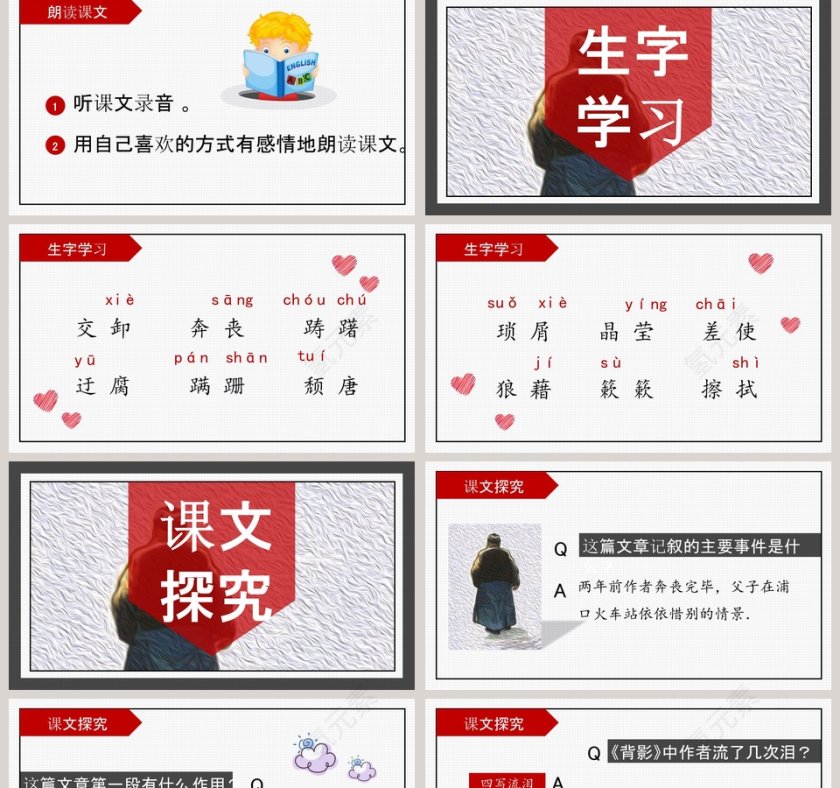 八年级语文课件《背影》PPT模板第2张