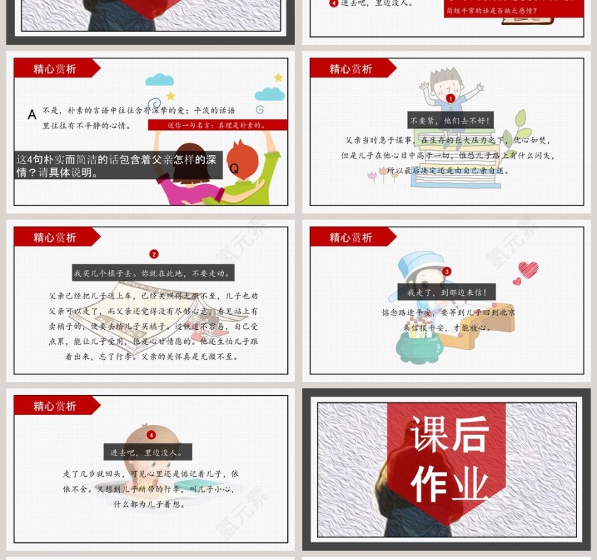 八年级语文课件《背影》PPT模板第4张