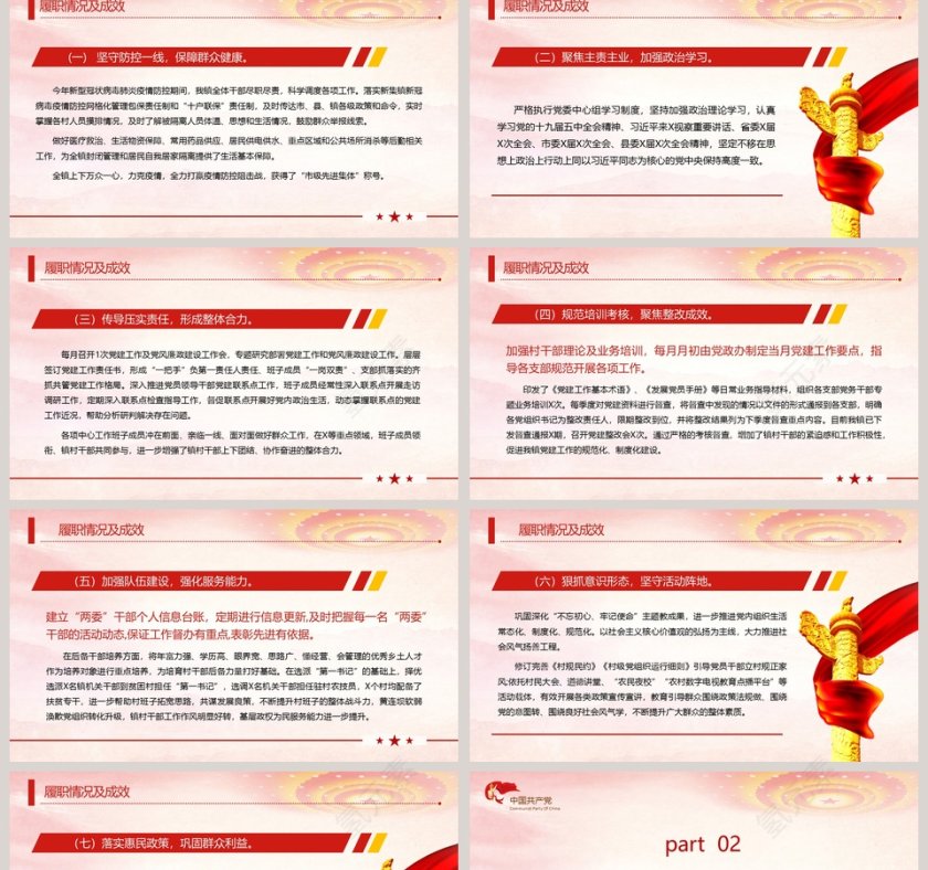 基层党建工作总结PPT模板第2张