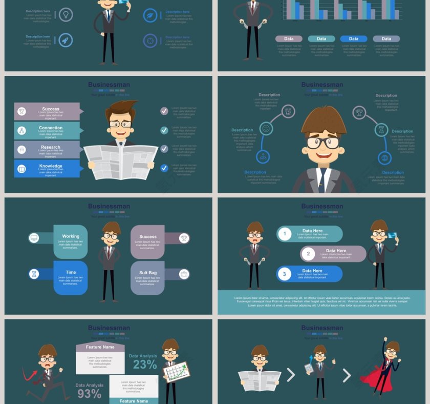 商务办公小人可视化图表集PPT模板第3张