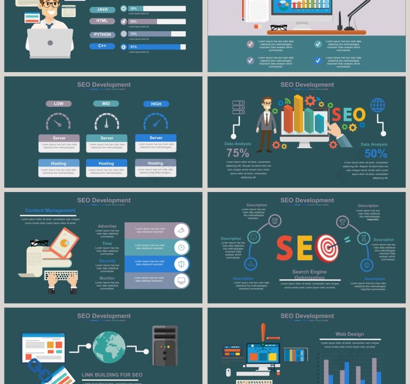 商务办公小人可视化图表集PPT模板第6张