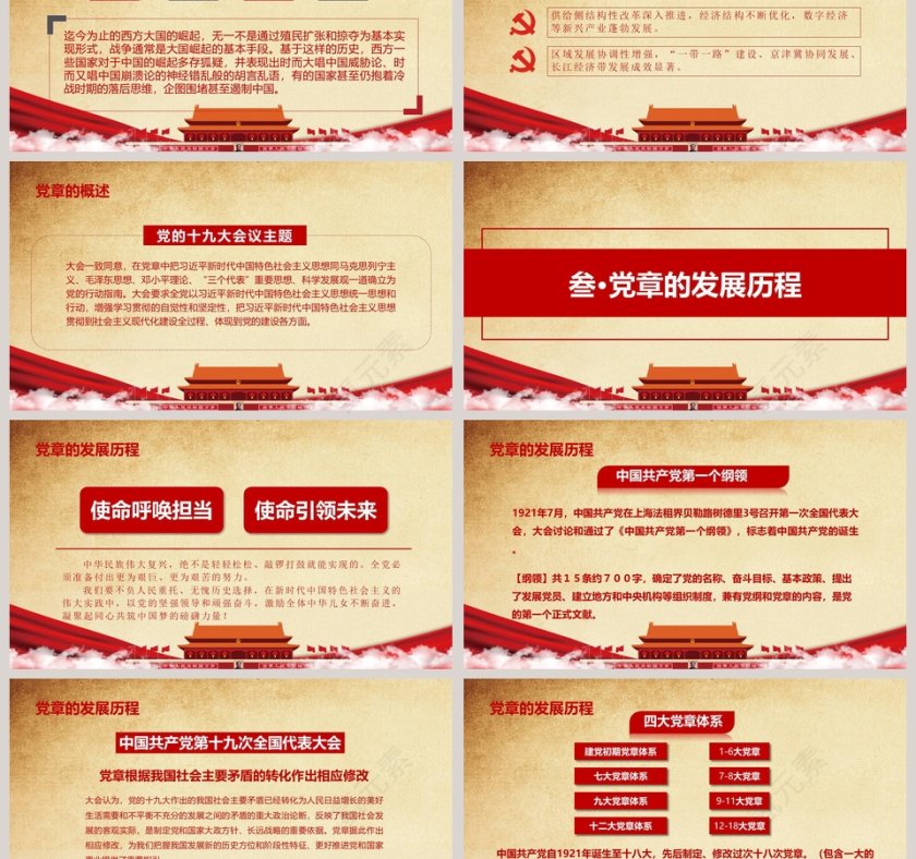 深入学习最新党章做合格党员PPT模板第3张