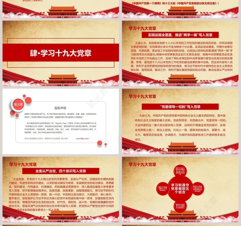 深入学习最新党章做合格党员PPT模板第4张