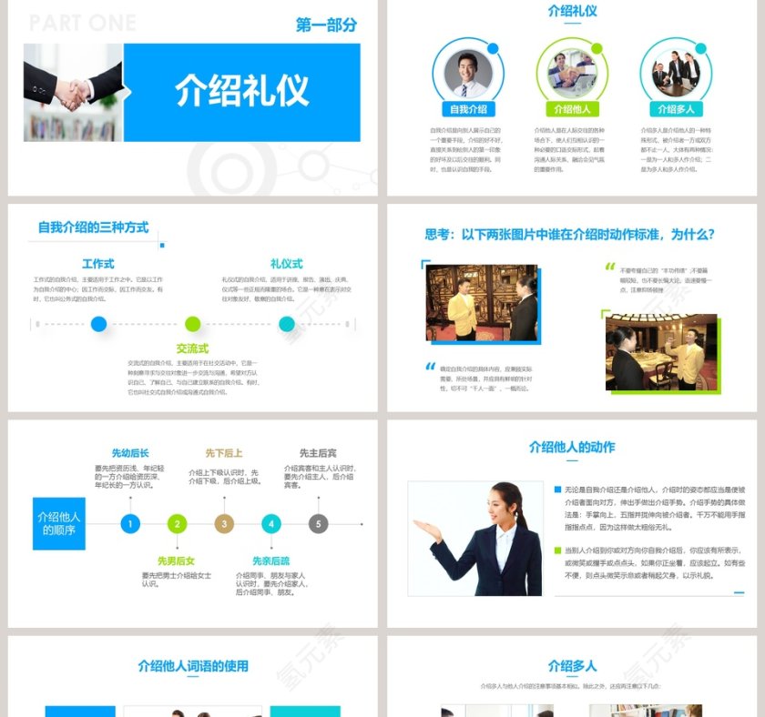 简约商务礼仪培训PPT模板第2张