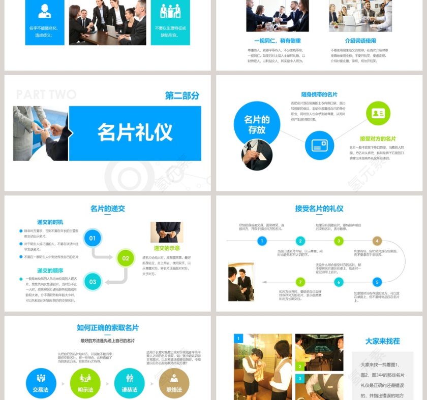 简约商务礼仪培训PPT模板第3张