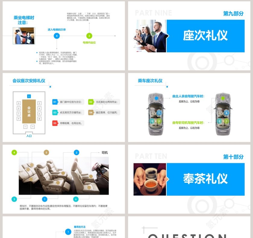 简约商务礼仪培训PPT模板第8张