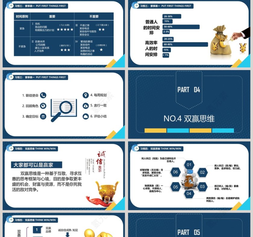 高效能人士的七个习惯ppt模板第5张
