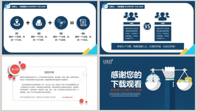 高效能人士的七个习惯ppt模板第8张