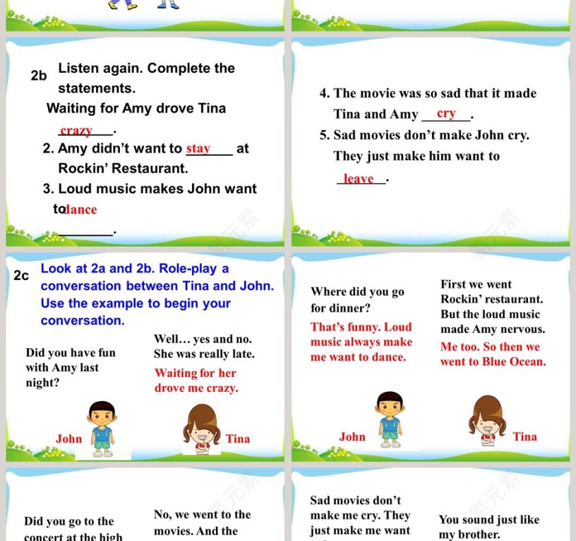 Unit 11 Sad movies make me cry-Section B  Period 1 1a2d教学ppt课件第4张