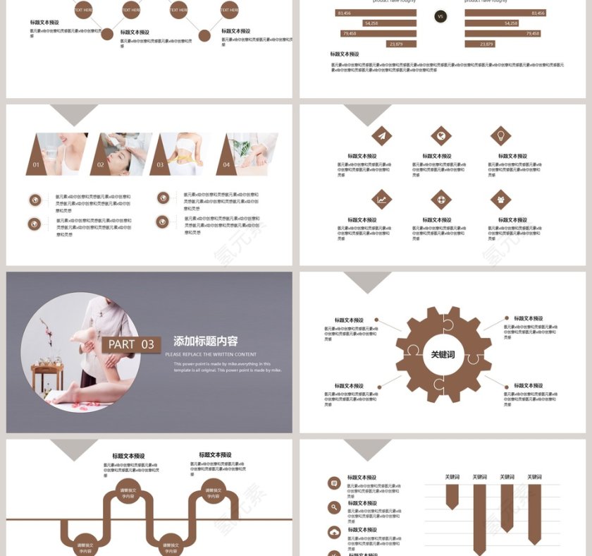 化妆美容养生汇报报告PPT模板 第3张