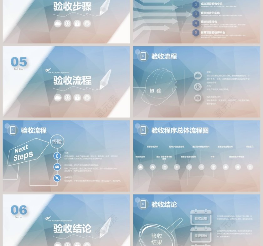 简约大气扁平化商务风项目验收方案第3张