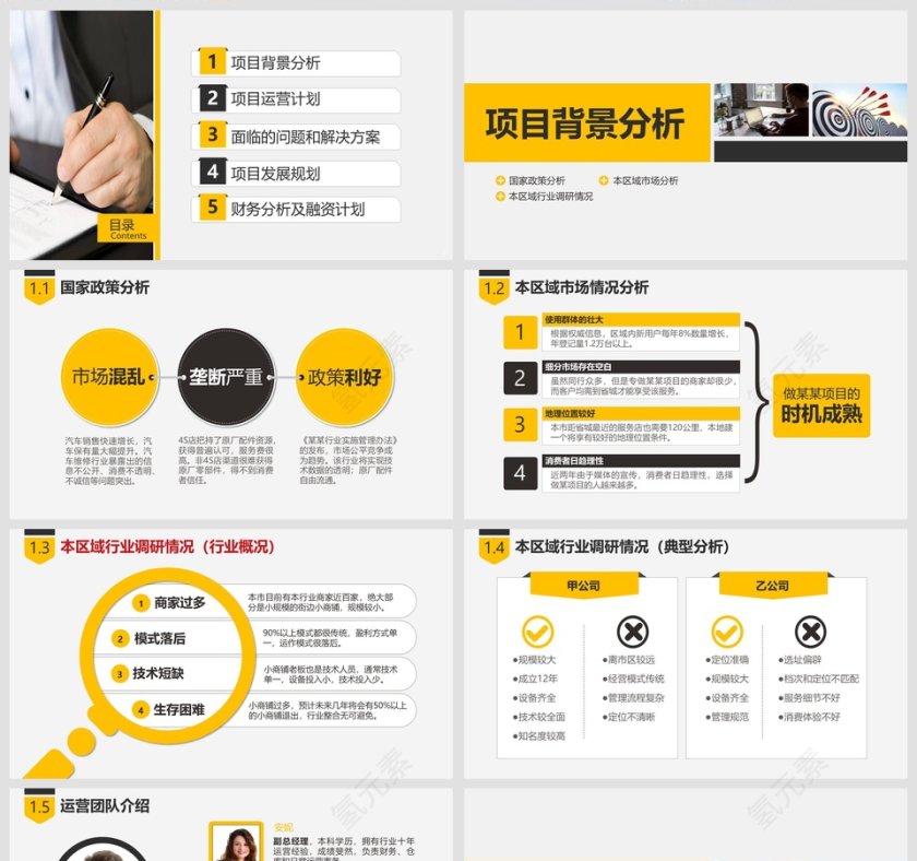商业创业融资项目计划书商业计划书PPT第2张