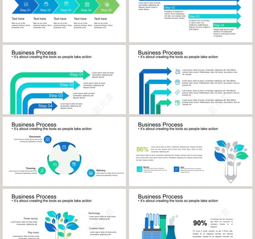 房地产箭头可视化图表集PPT模板第3张