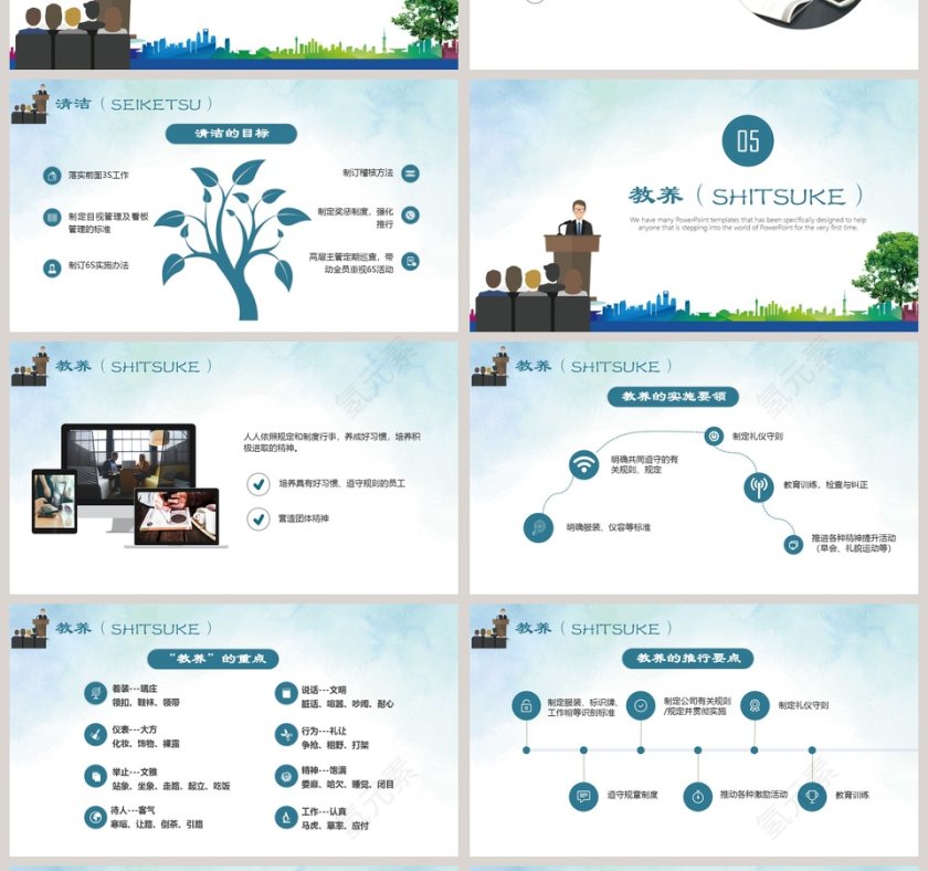 卡通简约6S管理培训教材PPT模板第4张