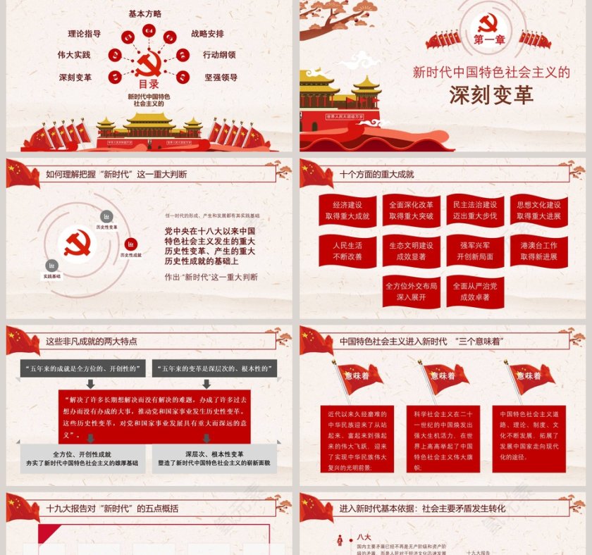 学习领会党的十九大精神做合格党员PPT模板第2张