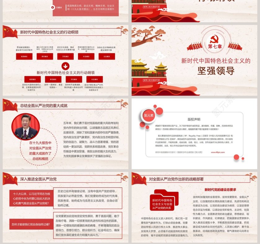 学习领会党的十九大精神做合格党员PPT模板第7张