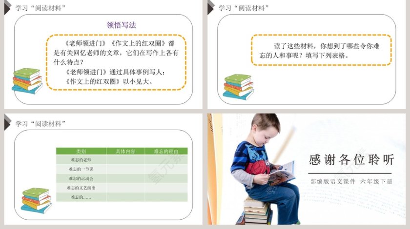 部编版六年级语文下册综合性学习难忘小学生活语文课件PPT第5张