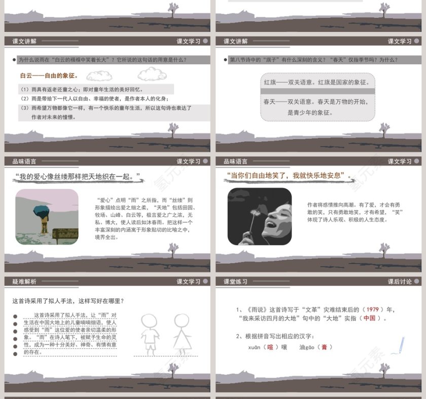 初中语文课件PPT《雨说》  第4张