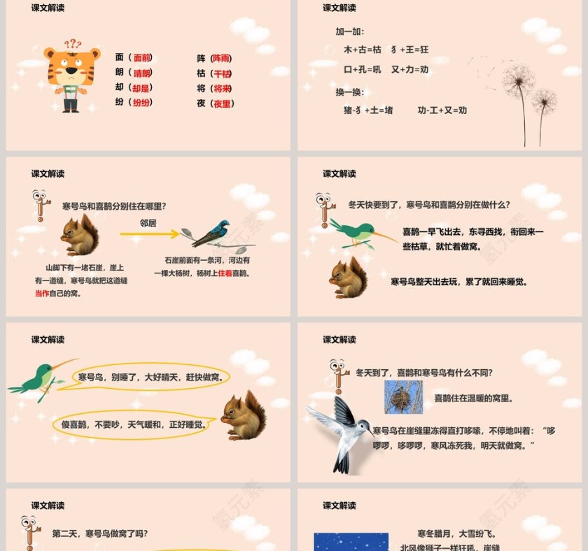 部编版二年级语文上册寒号鸟语文课件PPT第2张
