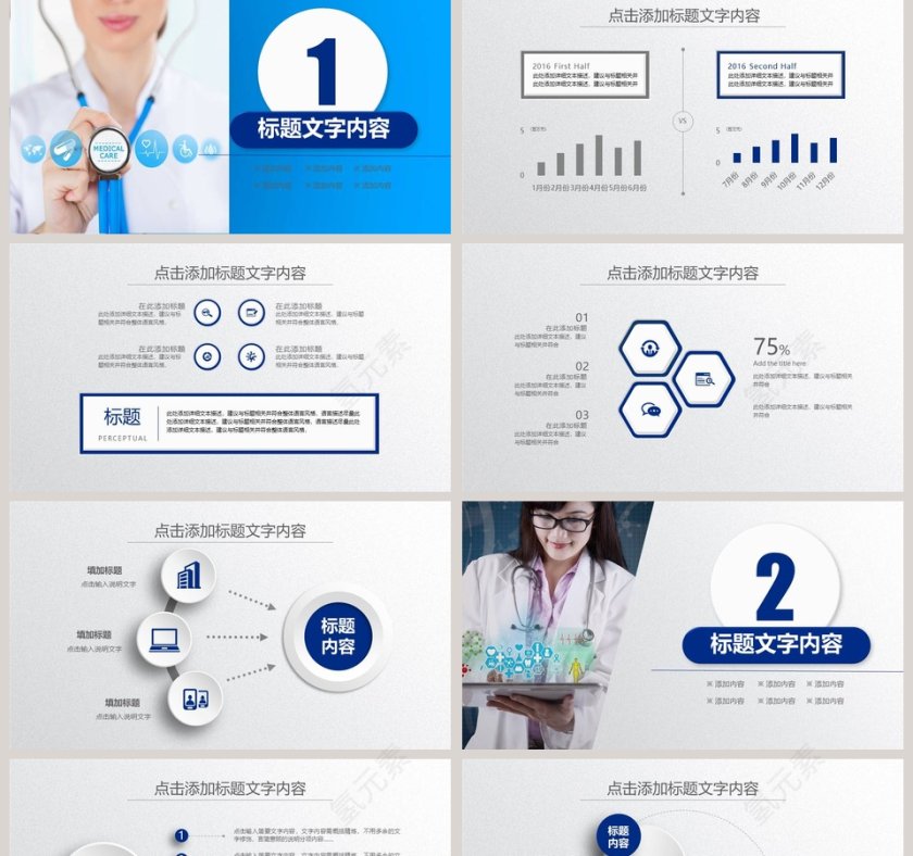 医疗行业工作汇报年终总结PPT模板第2张
