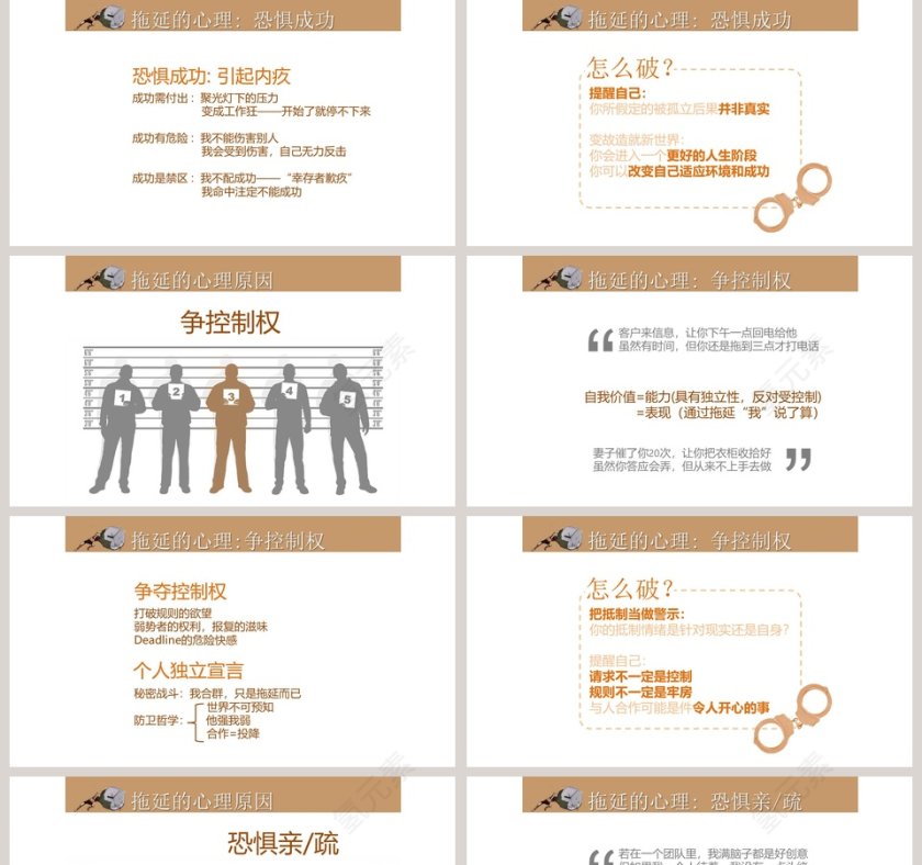 黄色简约大气拖延心理学PPT第5张