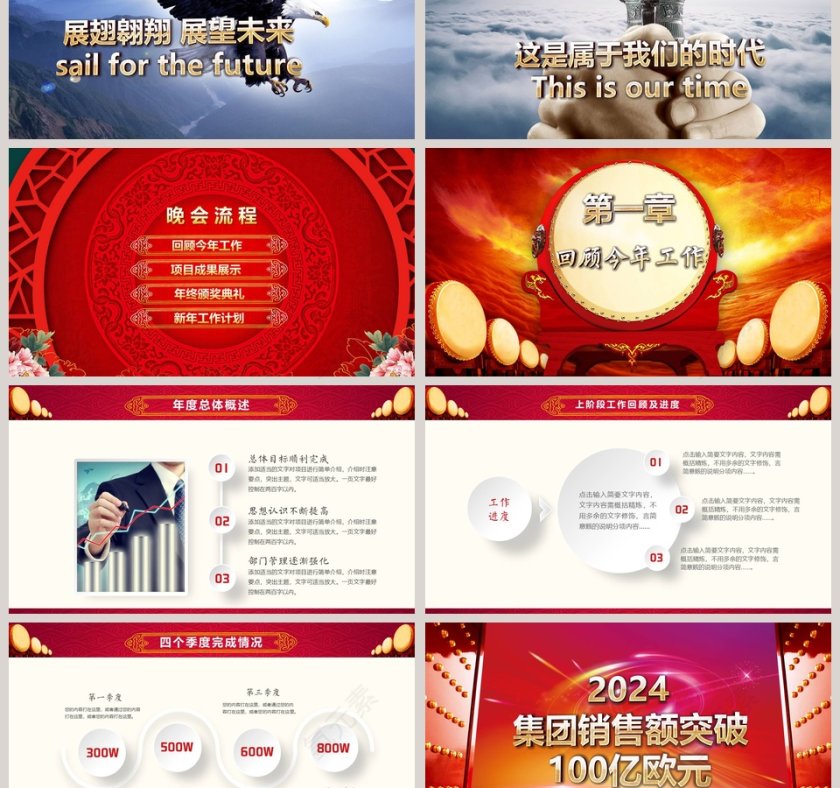 2020开门红企业年终总结誓师大会PPT模板 第3张