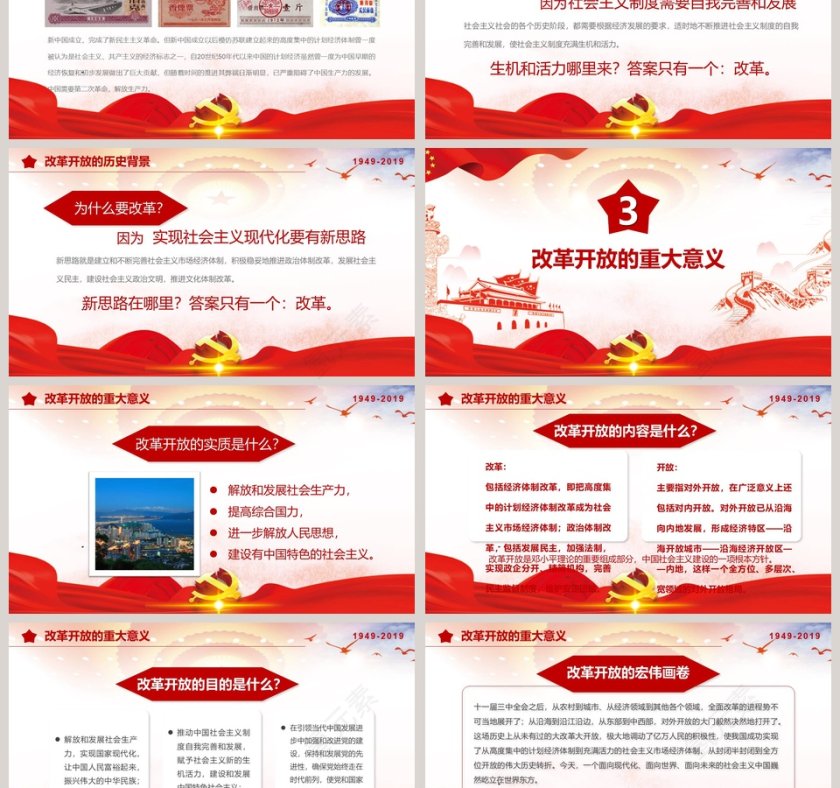 改革开放41周年党课PPT第3张