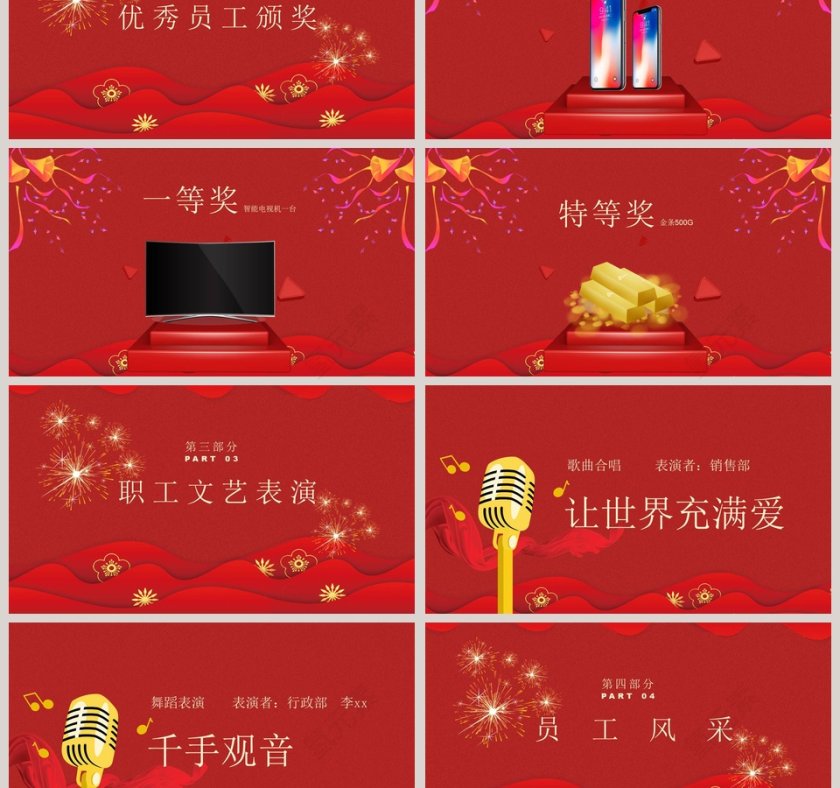 年终答谢会年终总结暨优秀员工表彰大会ppt模板第3张