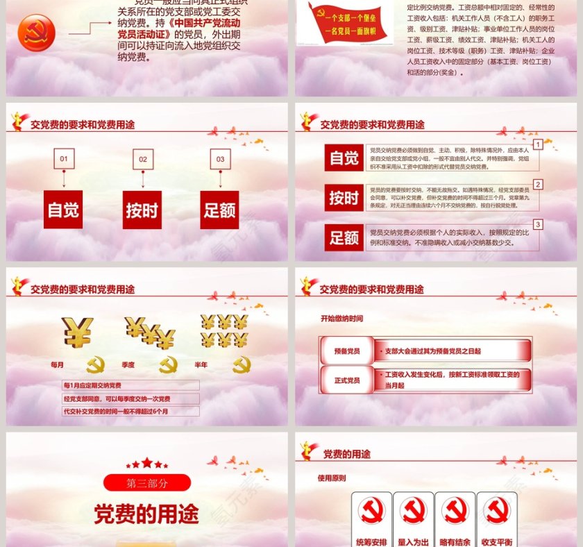 交党费这件事微小事以小见大政府党建党课PPT模板第3张