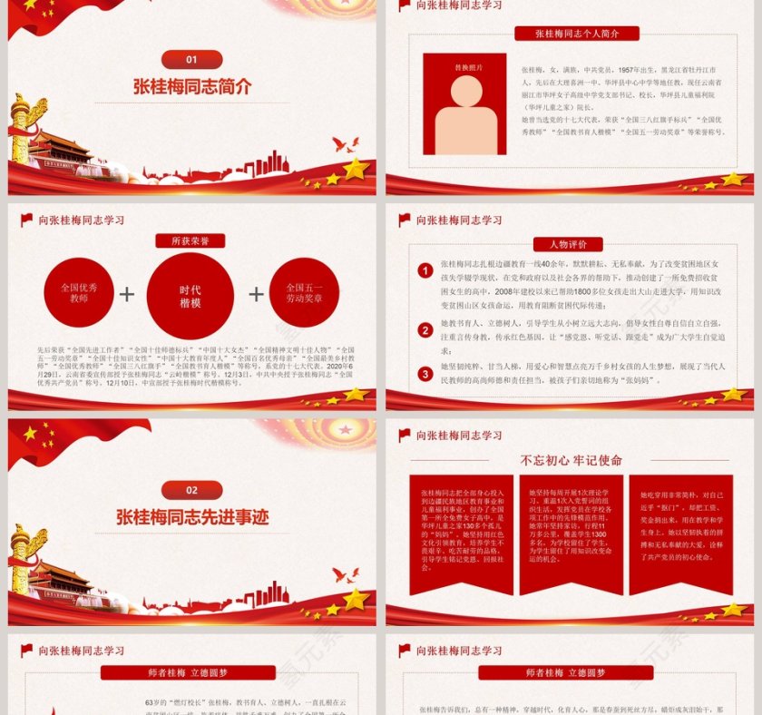 向张桂梅同志学习专题党课PPT模板第2张