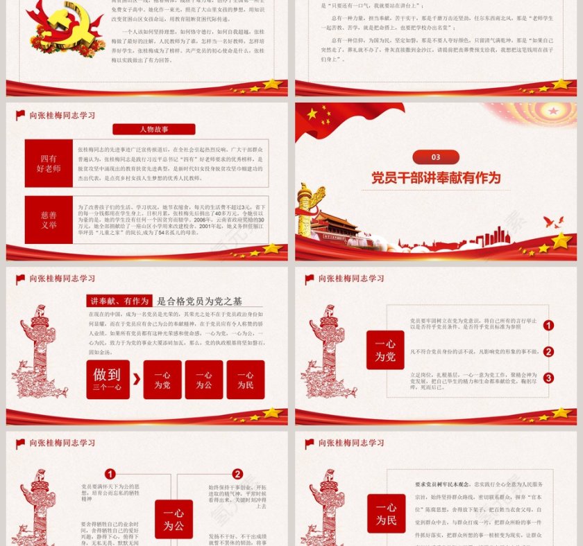 向张桂梅同志学习专题党课PPT模板第3张