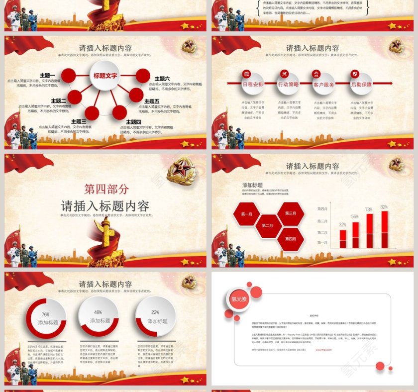 不忘初心勇敢前行八一建军节PPT党政第4张