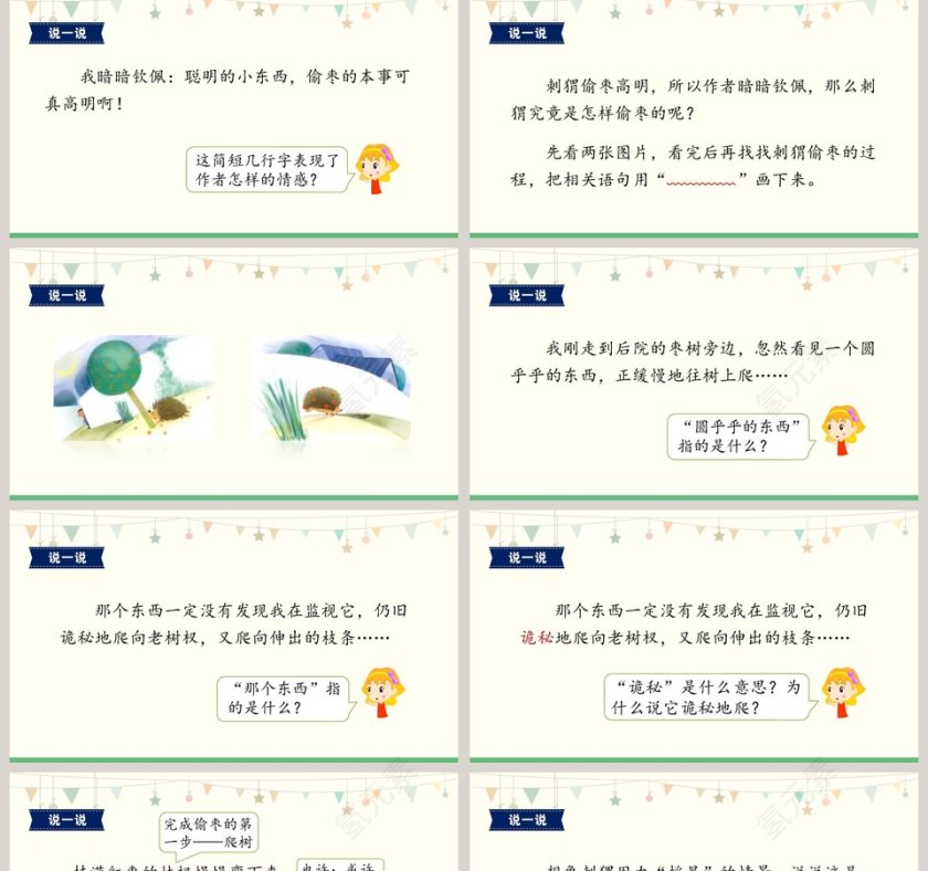 人教版三年级上册带刺的朋友语文课件PPT第2张