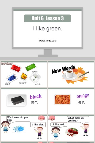 Unit 6  Lesson 3-I like green教学ppt课件