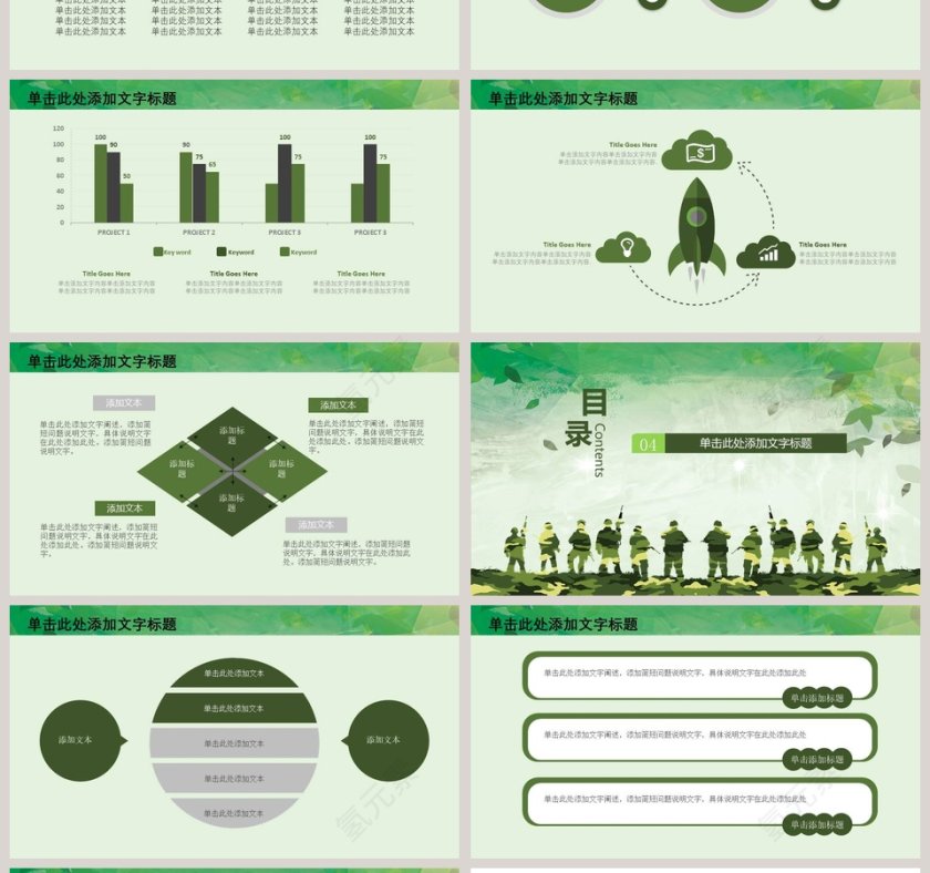 绿色大气现代战争部队军事演习使命召唤PPT第4张