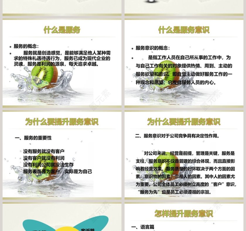 白色简约清新大气服务意识培训ppt第2张
