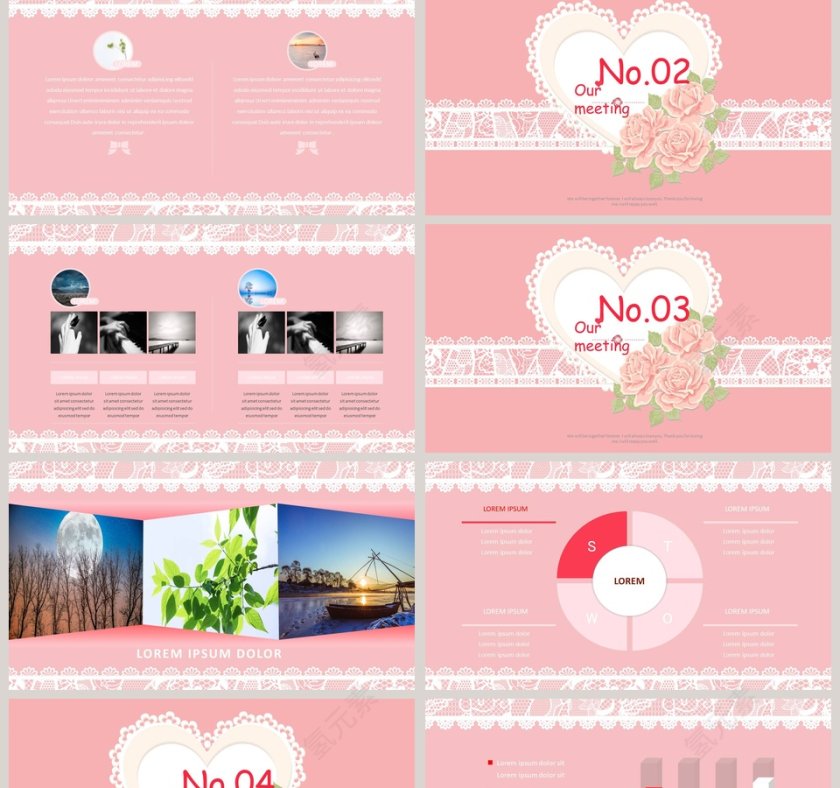 唯美花卉感恩母亲节PPT模板第2张