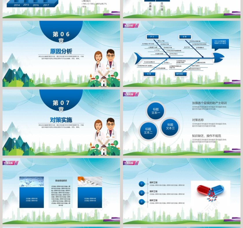  简约精美品管圈医疗QC成果汇报PPT模版第4张