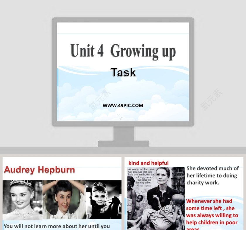 Unit 4  Growing up PPT模板内容第1张