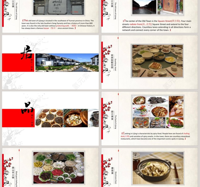 简约旅游丽江印象旅游文化PPT第3张