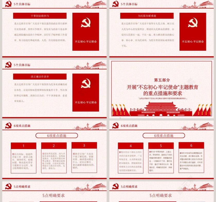 开展不忘初心牢记使命主题教育PPT模板第5张