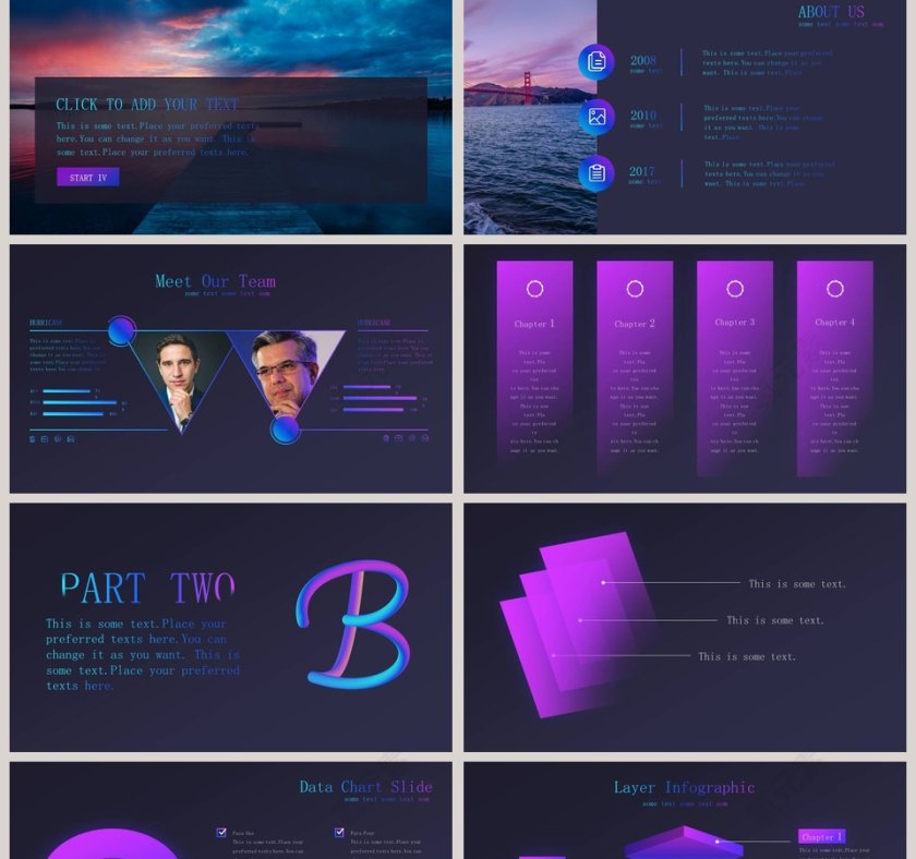 创意梦幻渐变广告设计PPT模板第2张