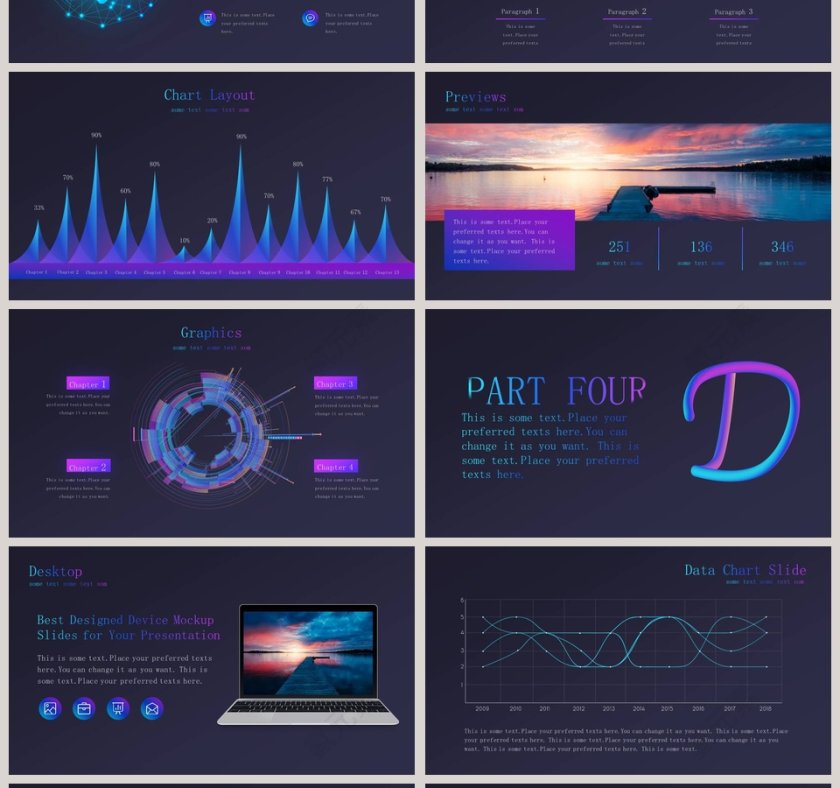 创意梦幻渐变广告设计PPT模板第4张