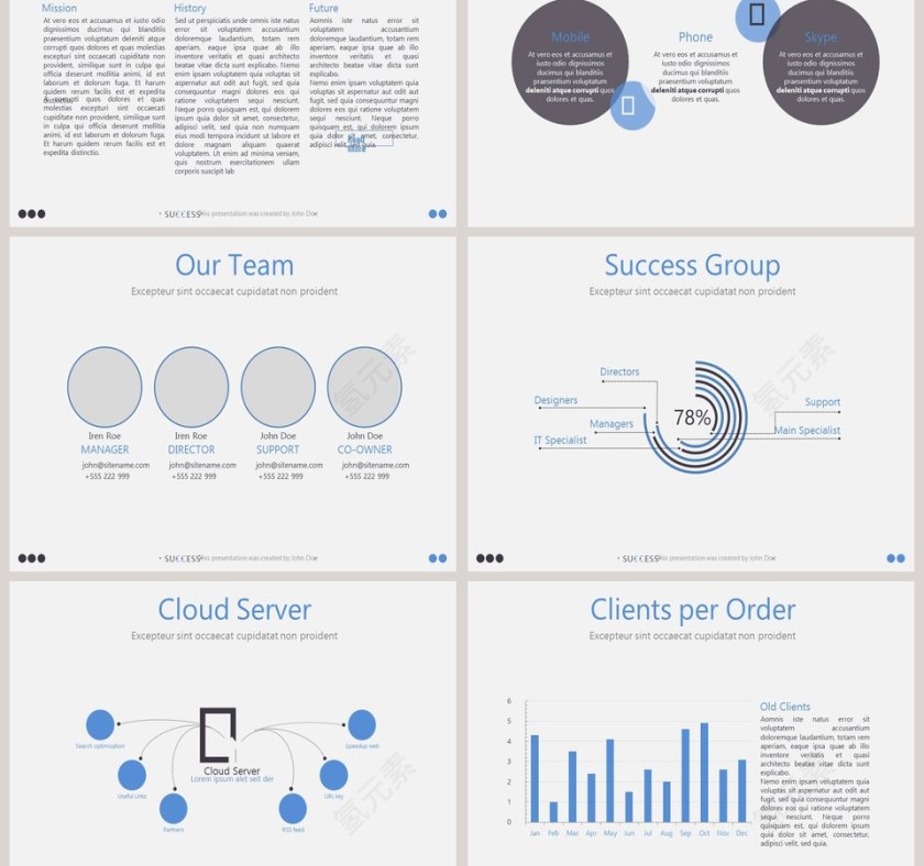 欧美经典商务时尚工作总结PPT模板  第3张